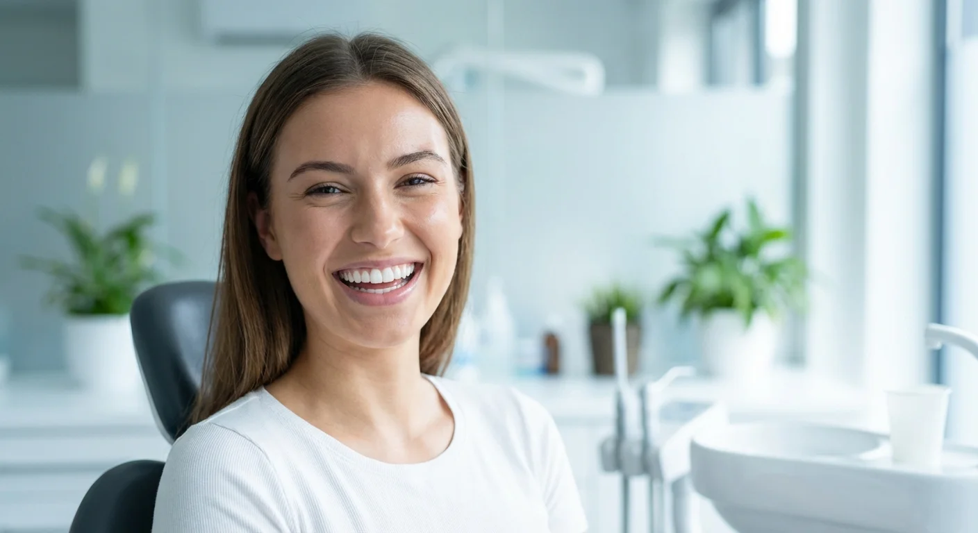 Pacijentica sa lijepim osmijehom u stomatološkoj ordinaciji